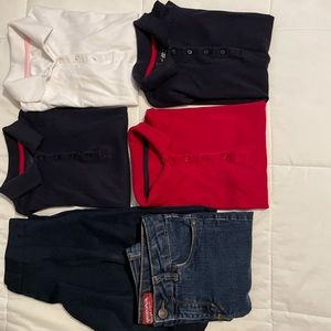 Back to school bundle- 4 shirts, jeans, and skirt